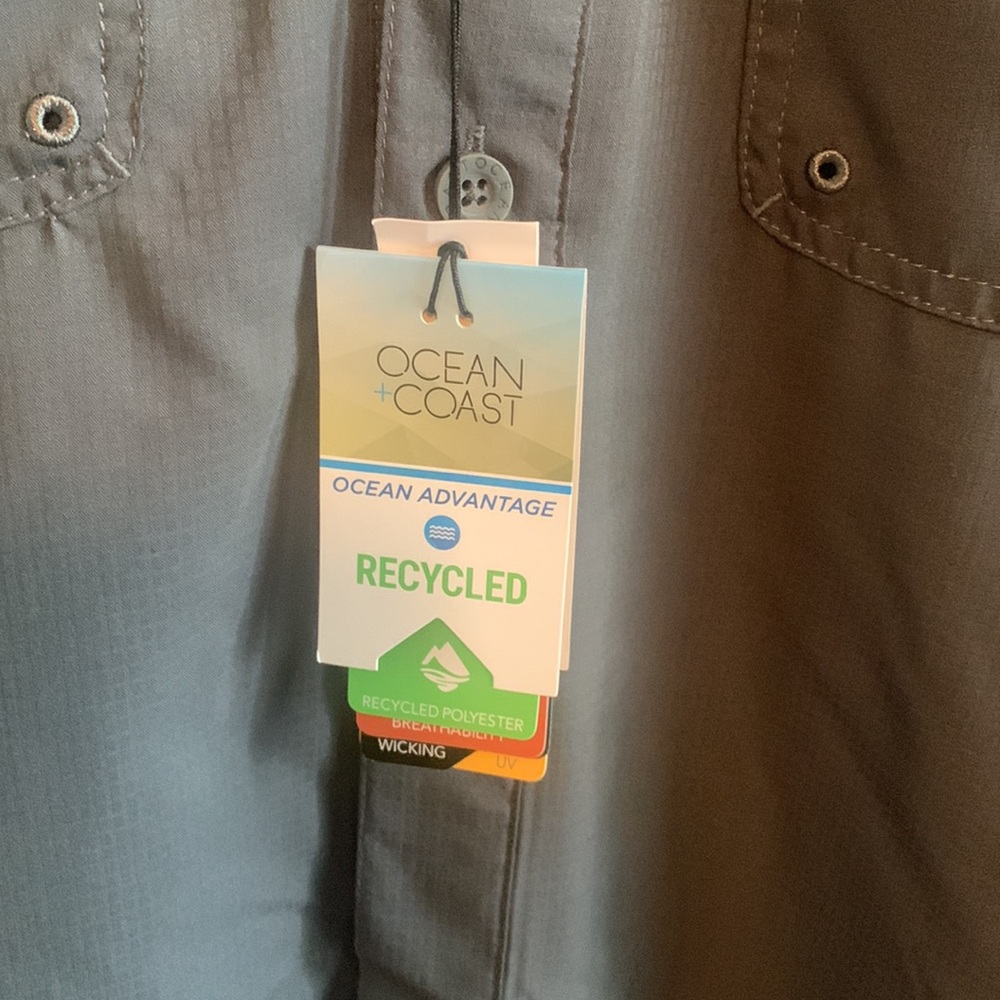 Men’s XL Ocean Coast Dark Grey Shirt Sleeve Shirt - Picture 4 of 6